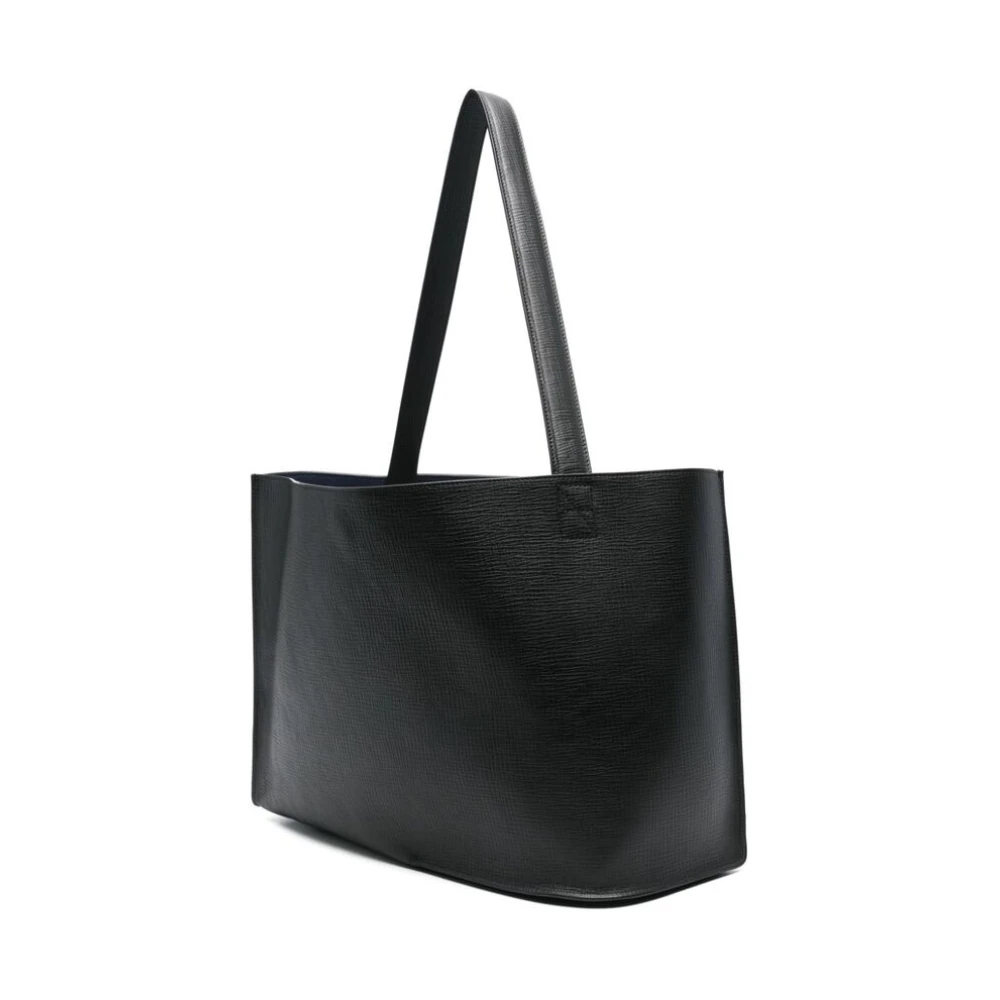 Studio Nicholson Zwarte Leren Schoudertas met Magnetische Sluiting Black Dames