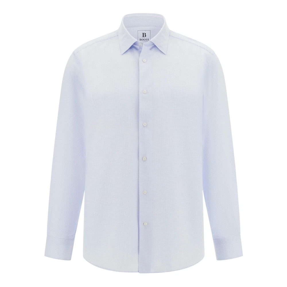 Boggi Milano Regular Fit Japanse Jersey Polo Shirt Blue Heren