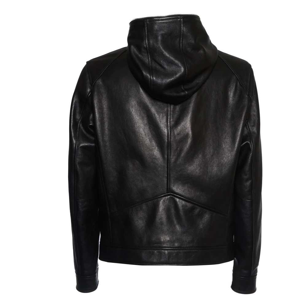 Dondup Zwarte Bikerjas met Ritszakken Black Heren