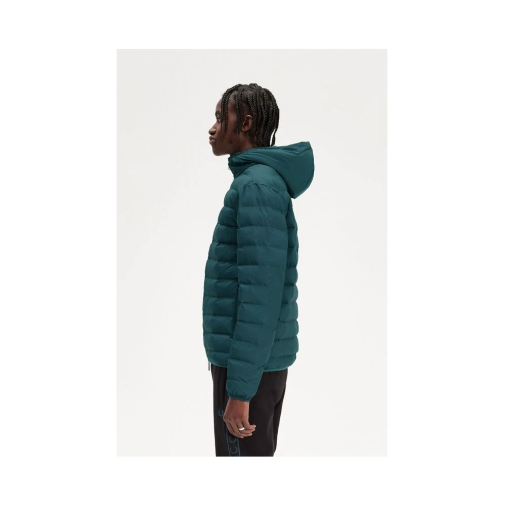 Fred Perry Thermische Ripstop Hoodie Jas Green Heren