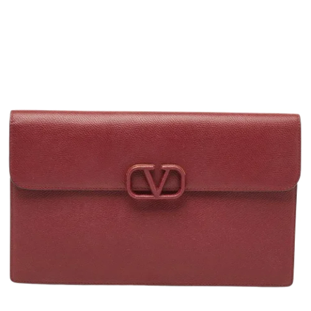 Valentino Vintage Pre-owned Leather pouches Red Dames