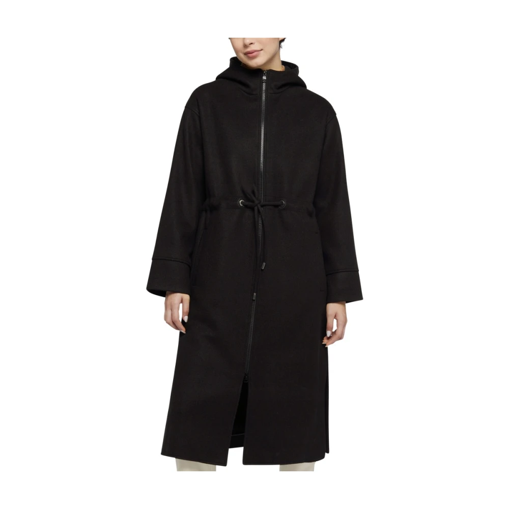 Geox Lange Ademende Jas Black Dames