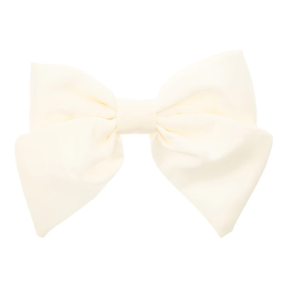 Satin BOW Hair Clip OFF White