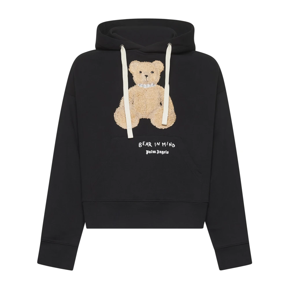 Palm Angels Zwarte Logo Print Hoodie Black Heren