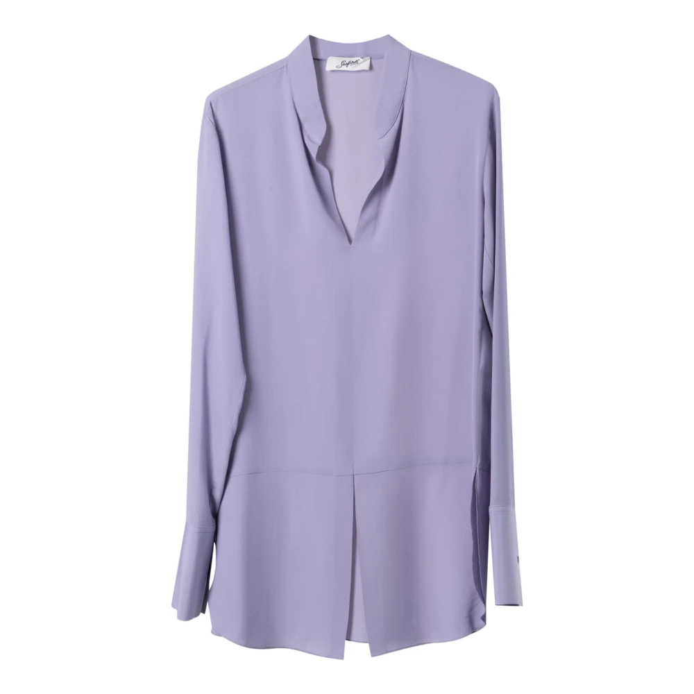 Seafarer Zijden V-hals Blouse Purple Dames