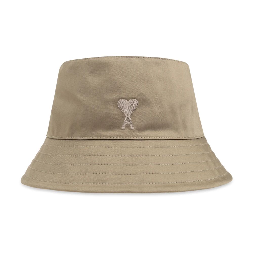 Ami Paris Hoed met logo Beige Unisex