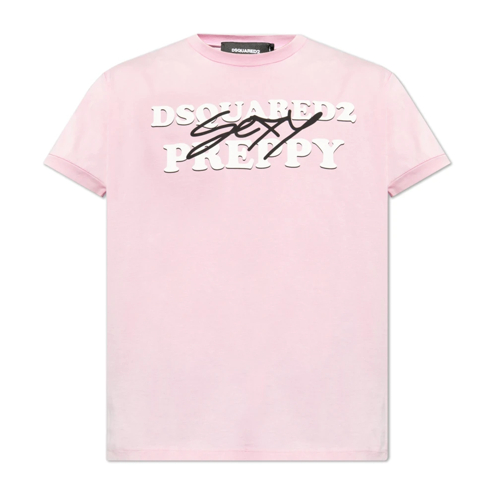 Dsquared2 Bedrukt T-shirt Pink Heren