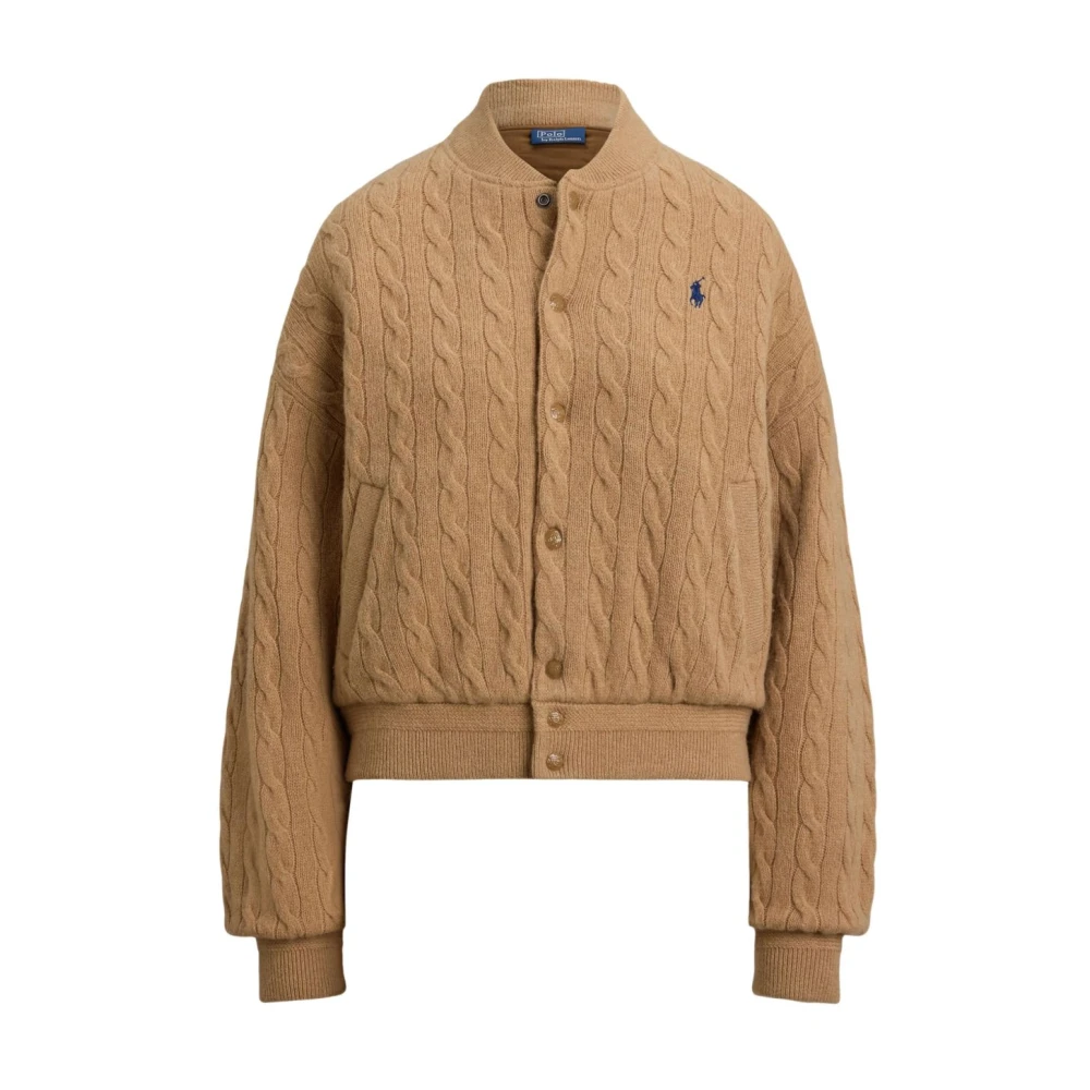 Polo Ralph Lauren Donna Marrone Cardigan In Lana E Cashmere