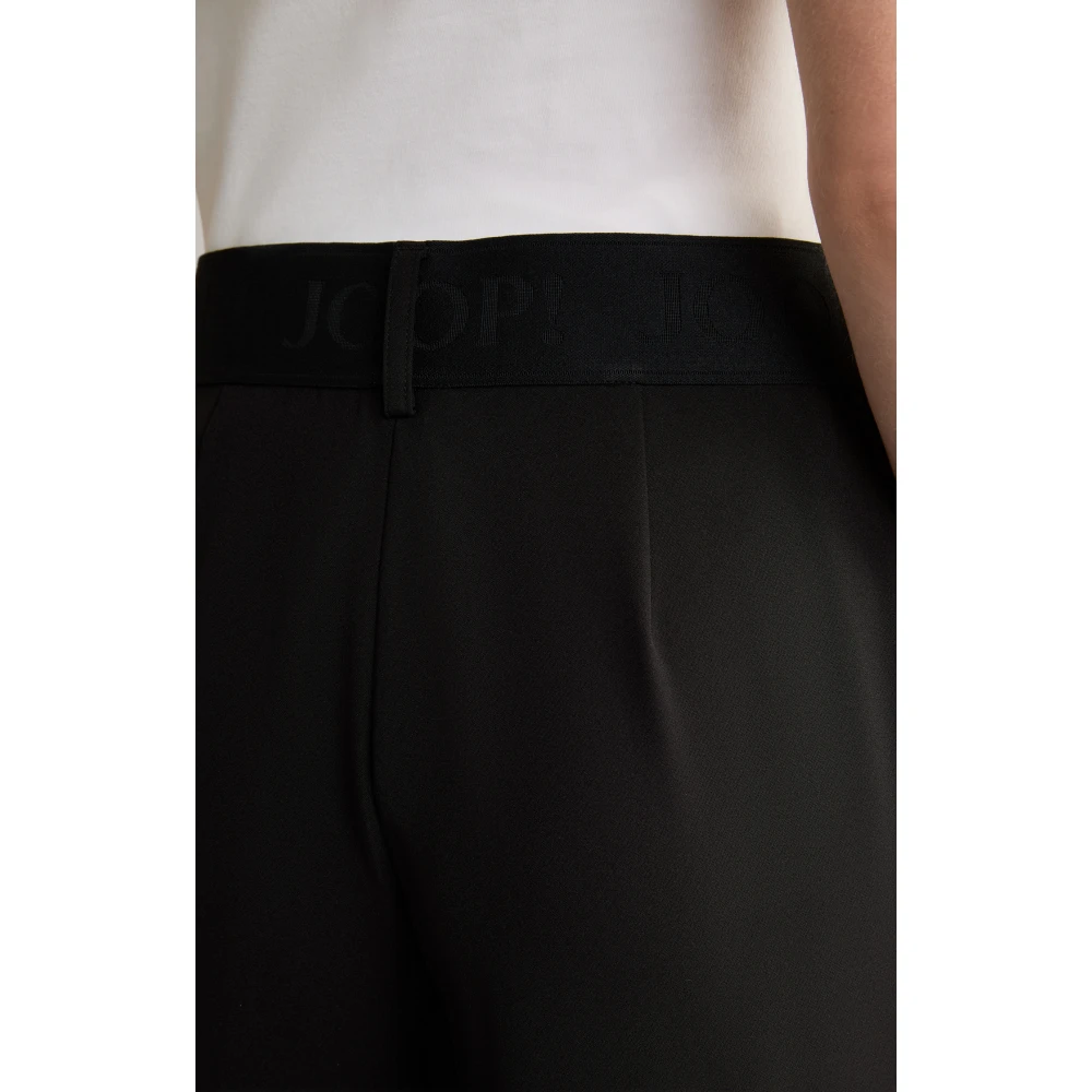 Joop! Zwarte rechte damesbroek met elastische tailleband Black Dames
