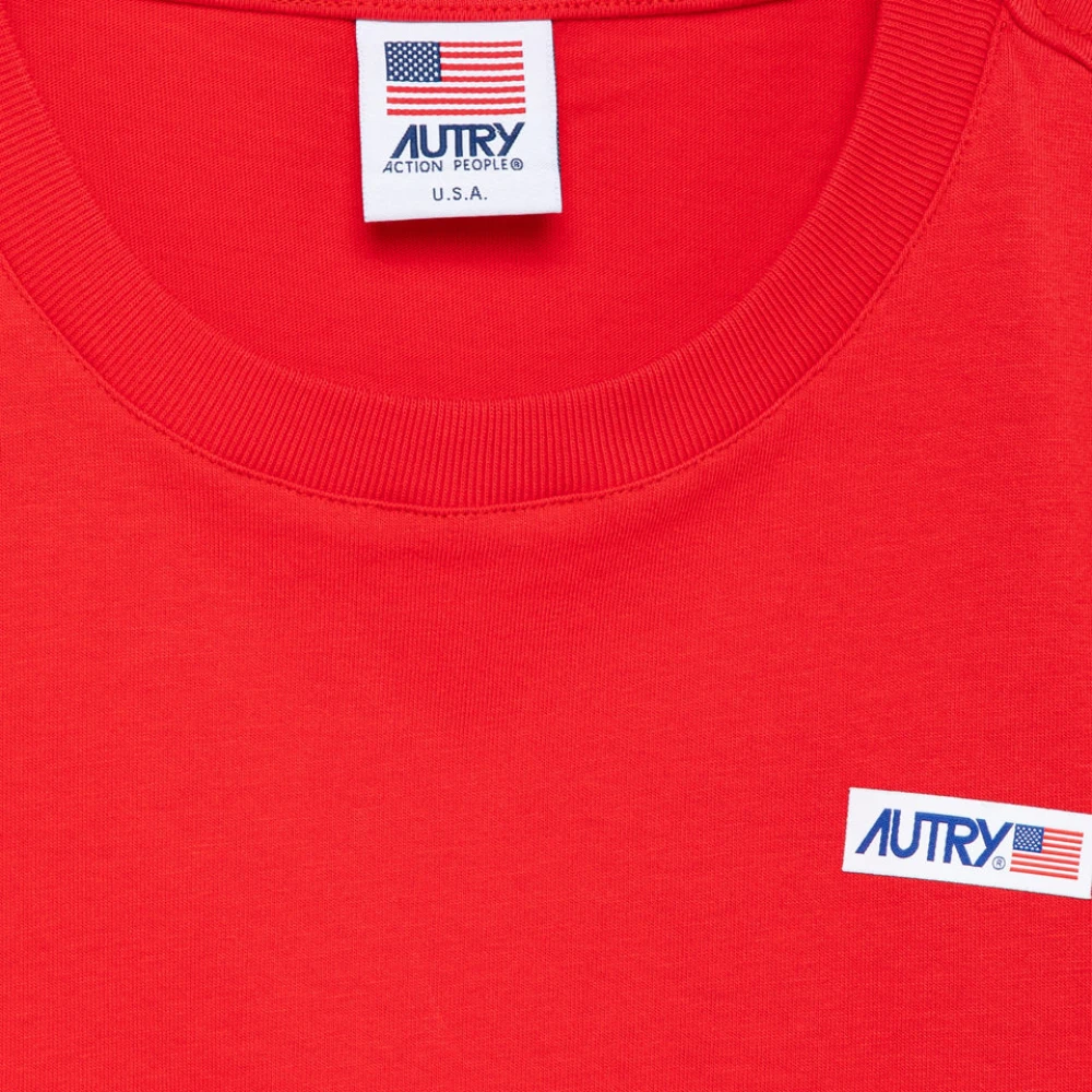Autry Iconisch T-shirt met korte mouwen en ronde hals Red Heren