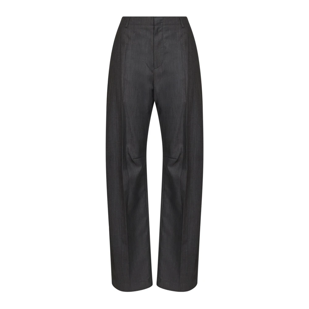 Mm6 Maison Margiela Gray Wide-Leg Tailored Trousers - Female - Wide Trousers - Xs - Trousers
