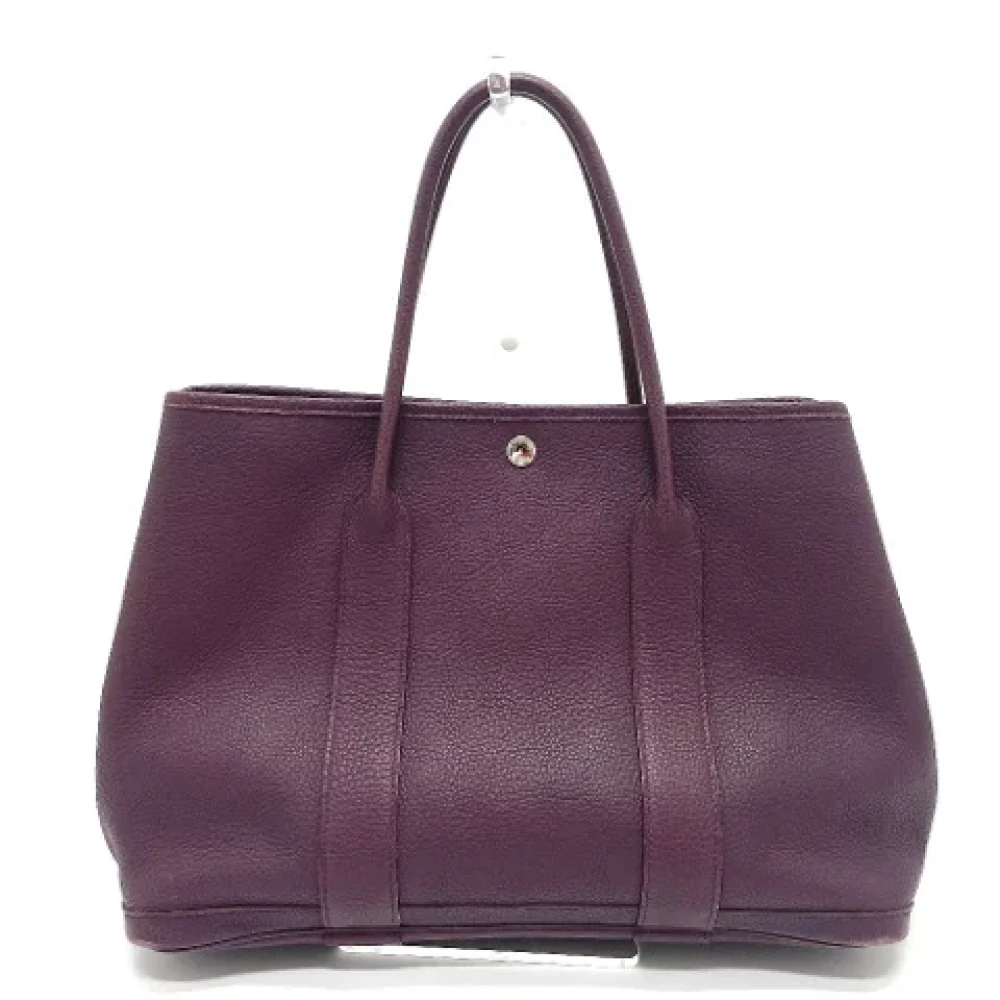 Hermès Vintage Pre-owned Leather handbags Purple Dames