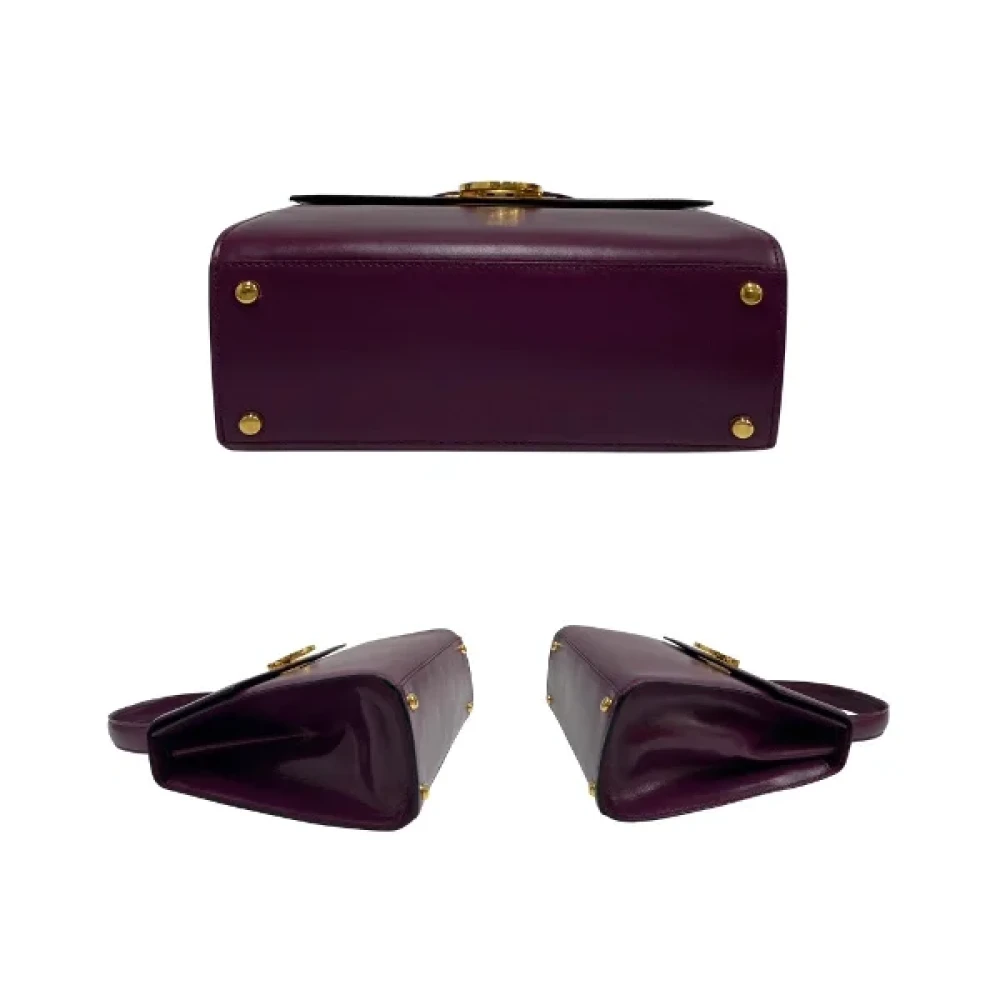 Celine Vintage Pre-owned Leather handbags Purple Dames
