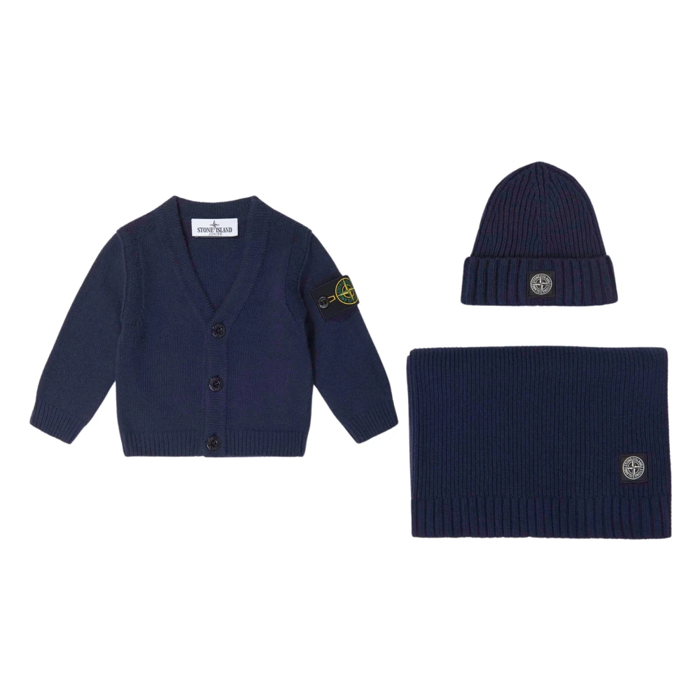 Stone Island , Kids Sets, Unisex, Blue, 9 M, Baby Boys Cardigan Gift Set In Navy