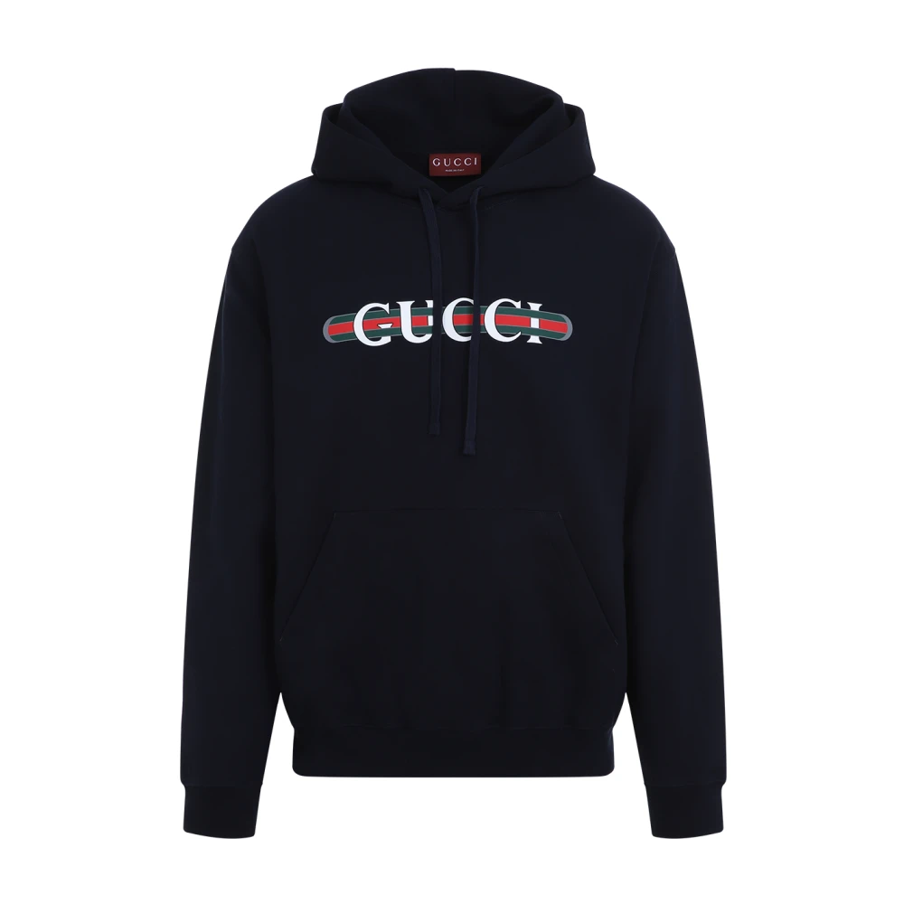 Gucci Navy Hoodie voor Mannen Blue Heren