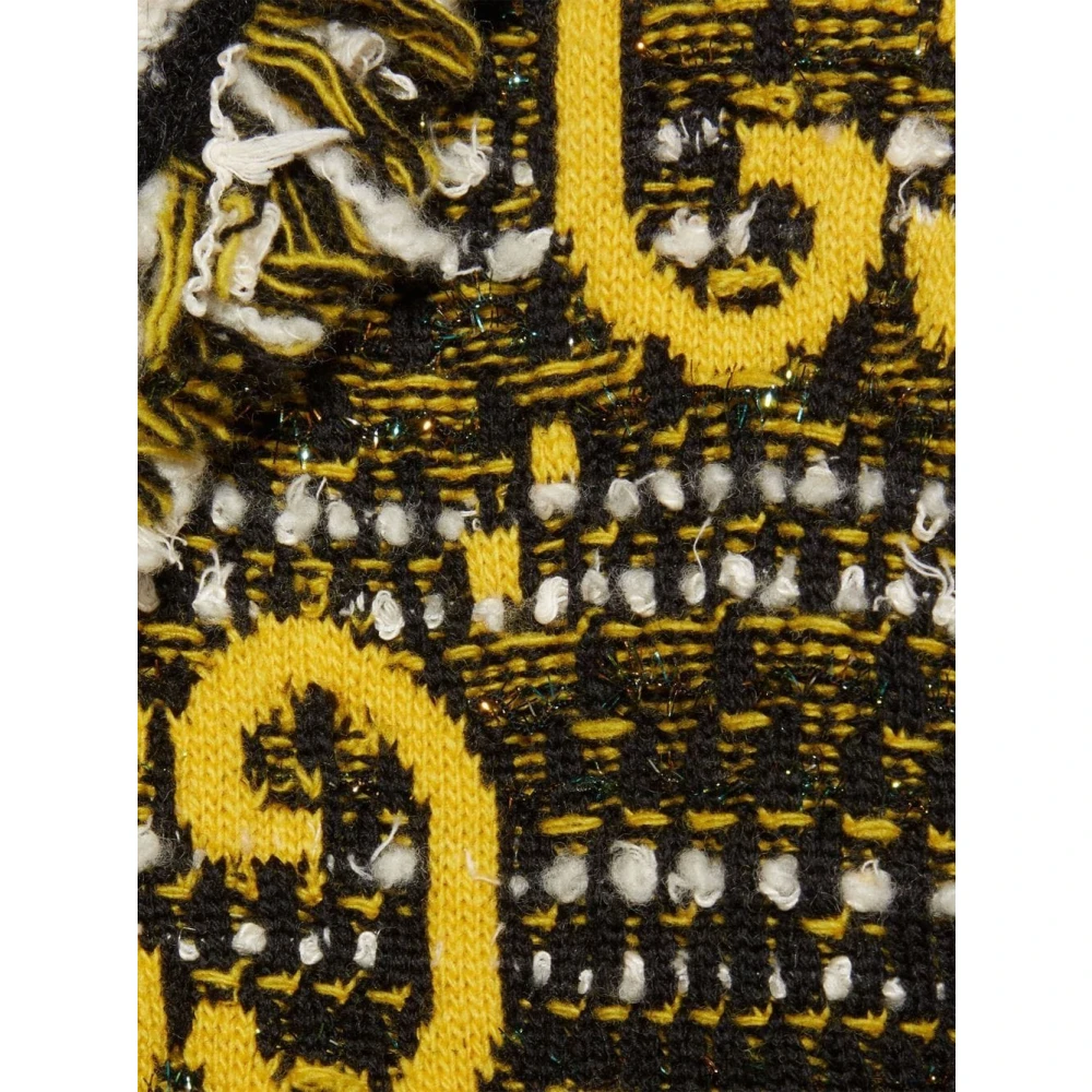 Gucci Zwarte Jacquard G Monogram Wollen Jurk Black Dames