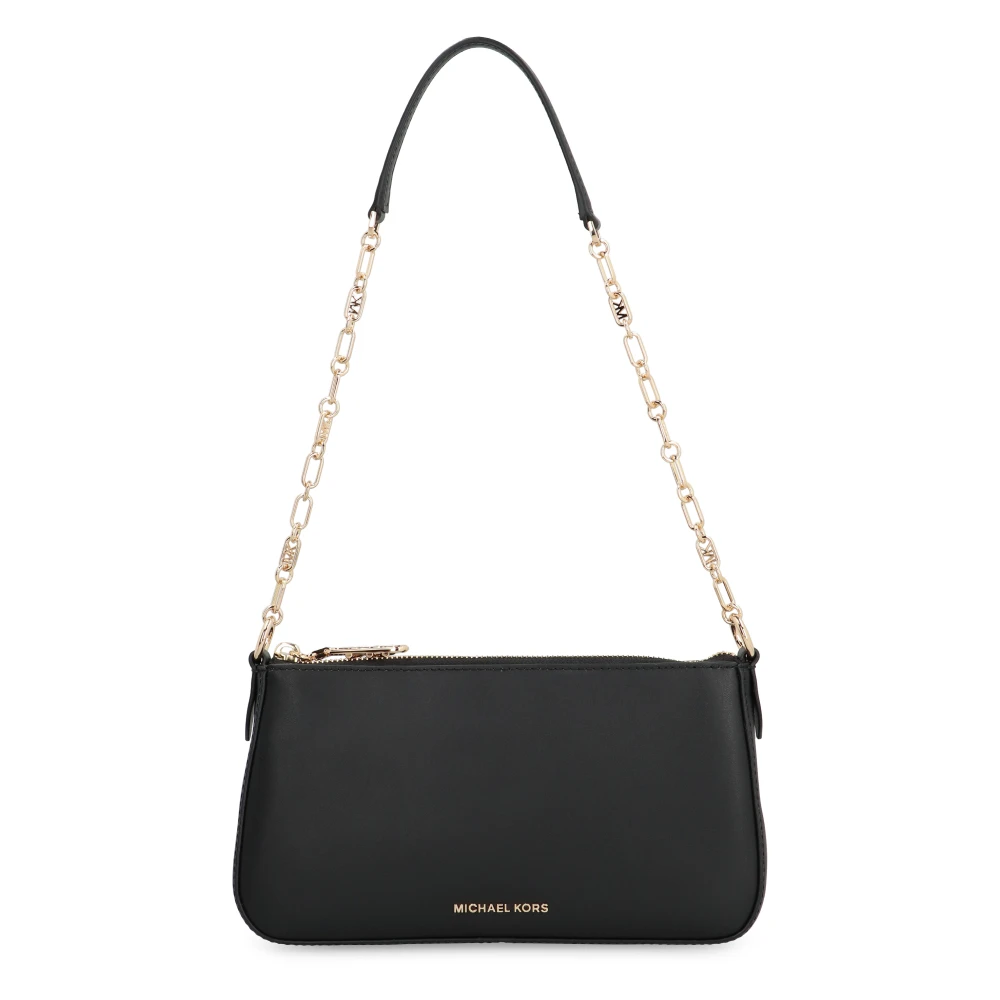 Michael Kors Schoudertas met kettinghendel van leer Black Dames