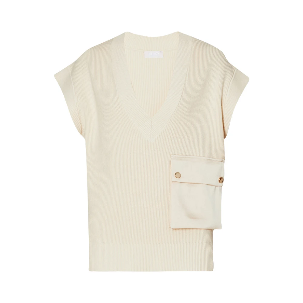Liu Jo Beige Modieuze Rits Jas Beige Dames