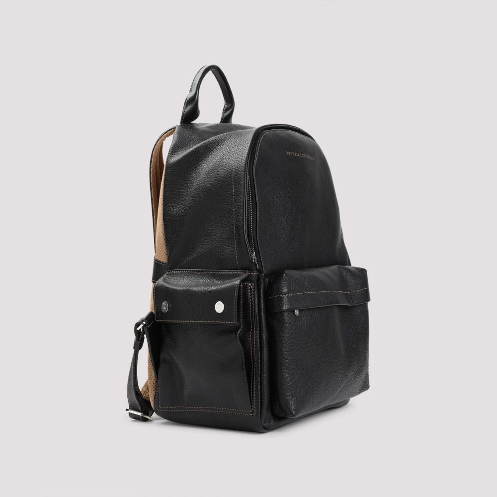 BRUNELLO CUCINELLI Klassieke Zwarte Rugzak Black Heren