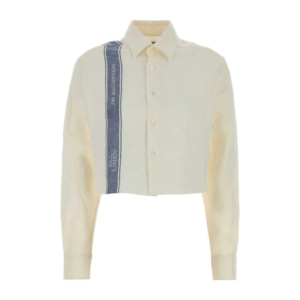 Jw Anderson Women's White Shirts, Xs, Ivory Linen Shirt