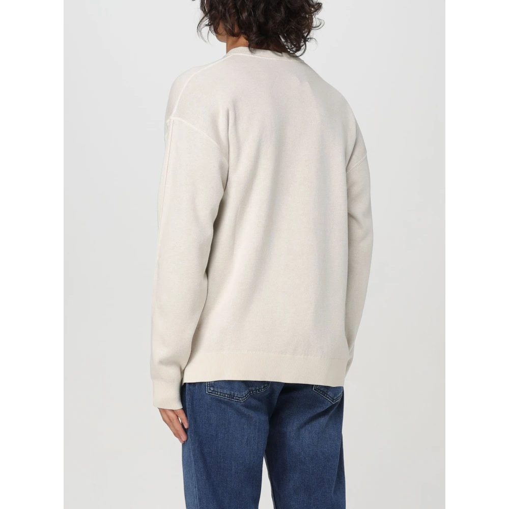 Boss Katoen Room Crew Neck Sweater White Heren
