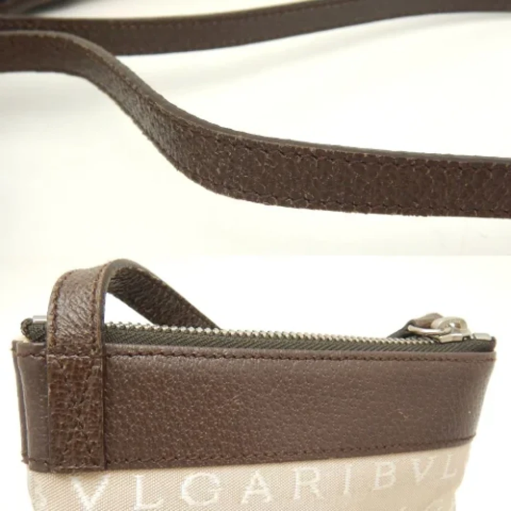 Bvlgari Vintage Pre-owned Canvas shoulder-bags Beige Dames