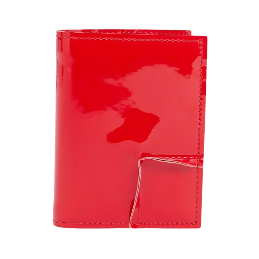 Comme des Garçons Patent Leren Bi-Fold Portemonnee Red Dames