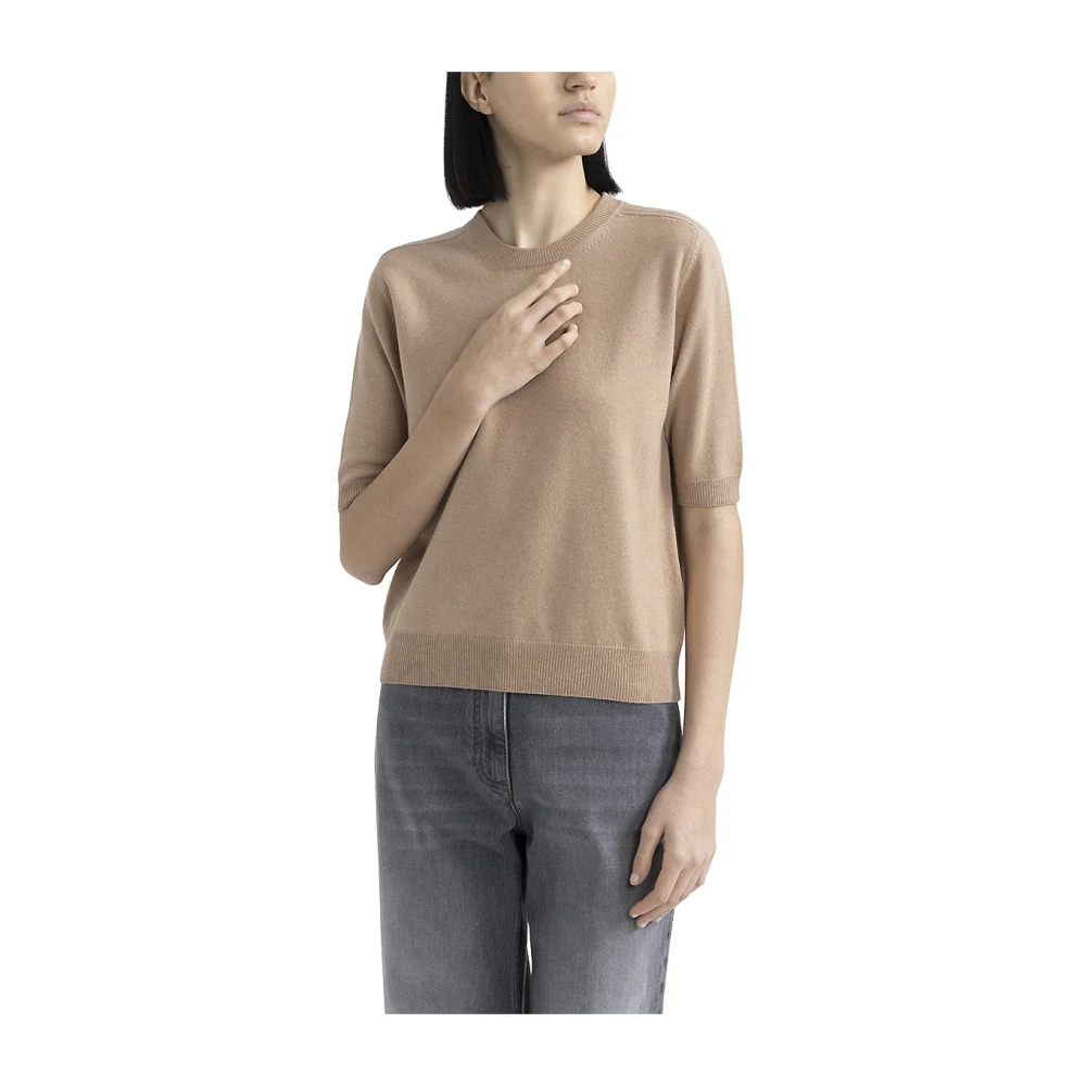 PESERICO Wol zijde en kasjmier trui Brown Dames