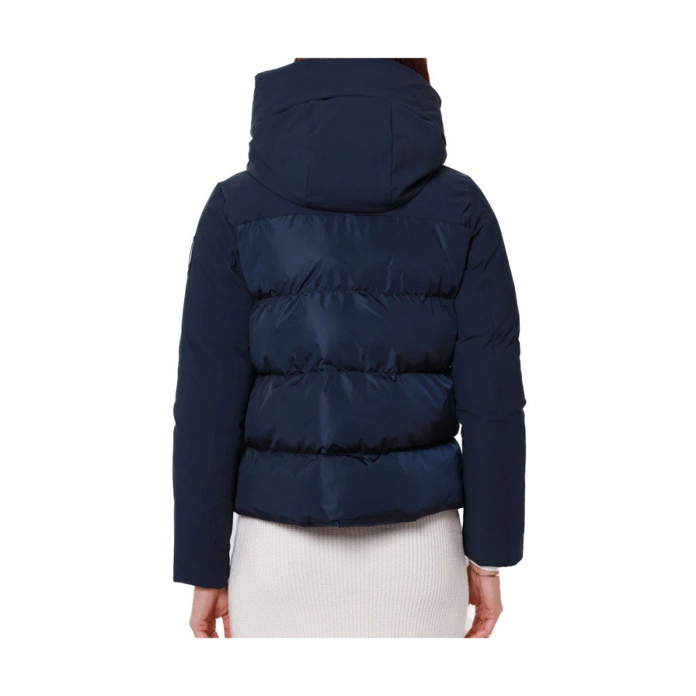 BomBoogie Korte Blauwe Winterjas met Omslagkraag Blue Dames