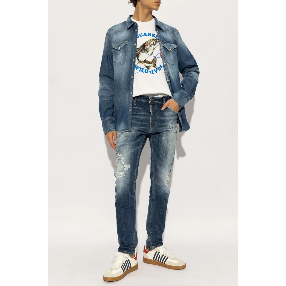 Dsquared2 T-shirt met logo White Heren