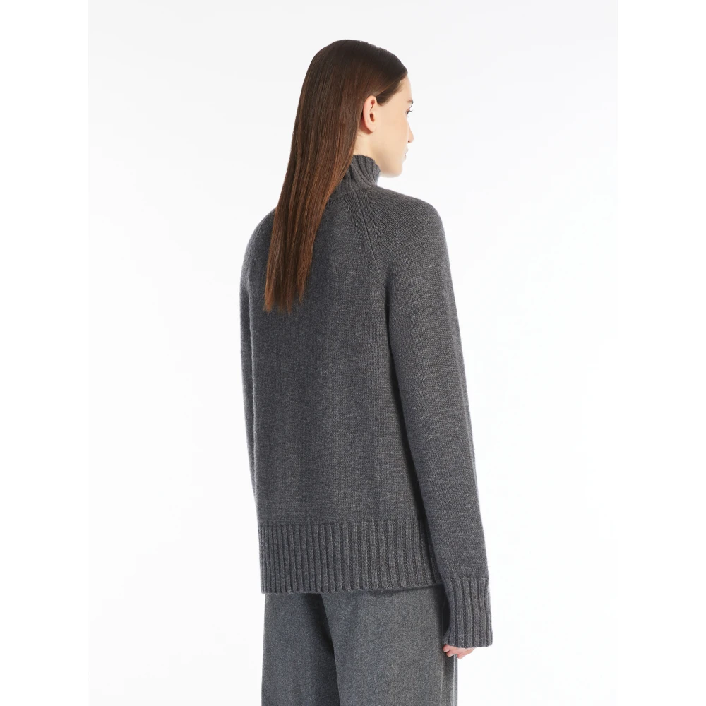 Max Mara Hoge hals wol en kasjmier trui Gray Dames