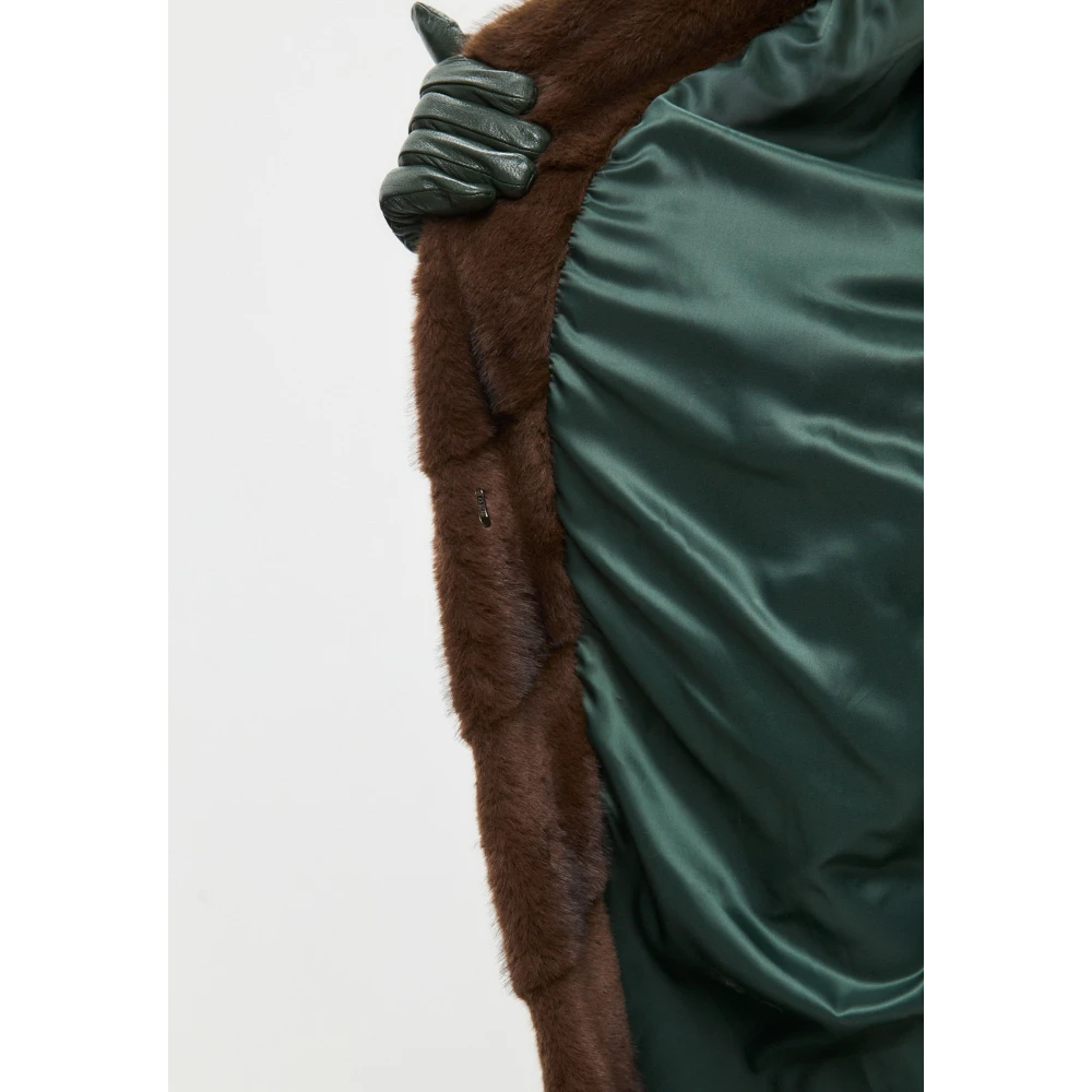 Cesare Gaspari Oversized Faux Fur Coat Bruin Brown Dames