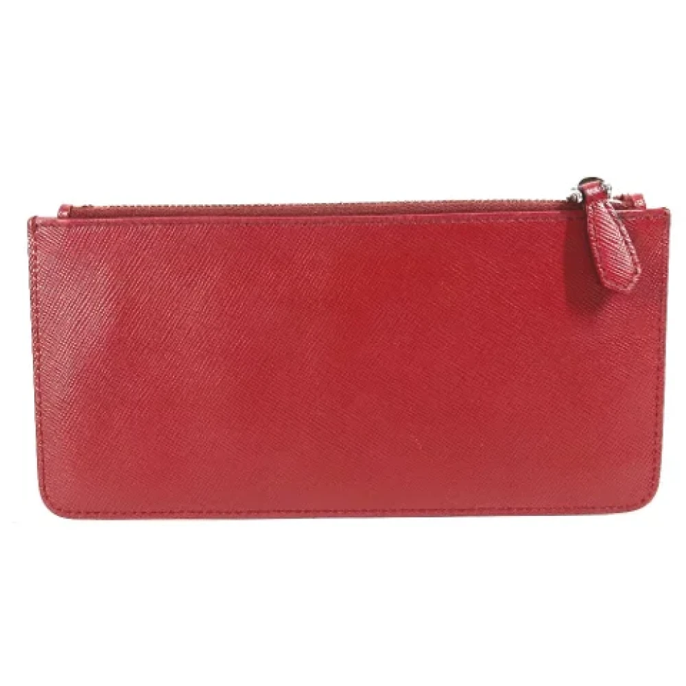 Prada Vintage Pre-owned Leather wallets Red Dames