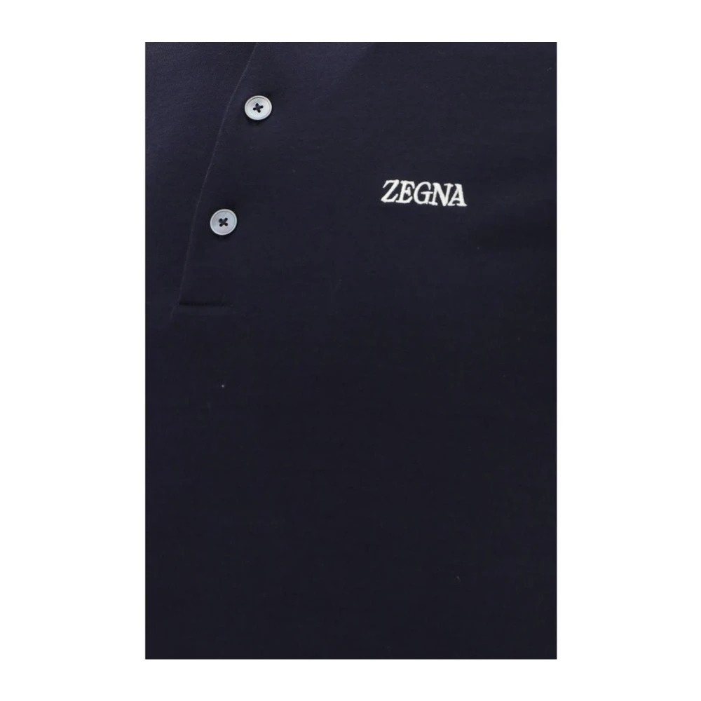 Ermenegildo Zegna Klassieke katoenen poloshirt met geborduurde handtekening Black Heren
