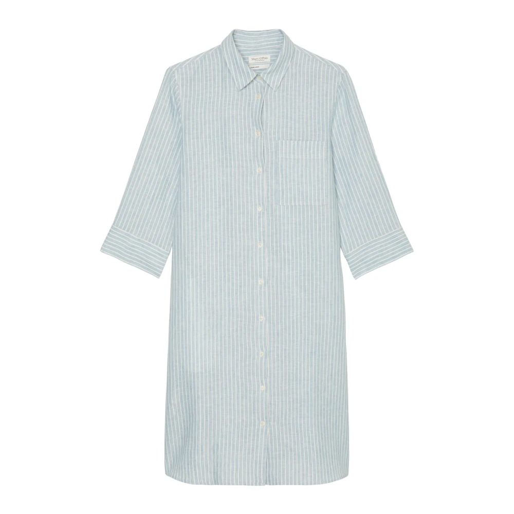 Marc O'Polo Randig skjortklänning avslappnad Blue, Dam