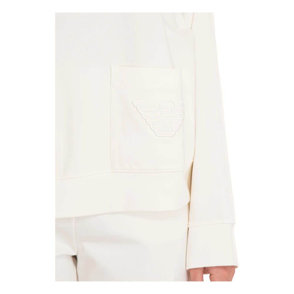 Emporio Armani Hoodie met zakken White Dames