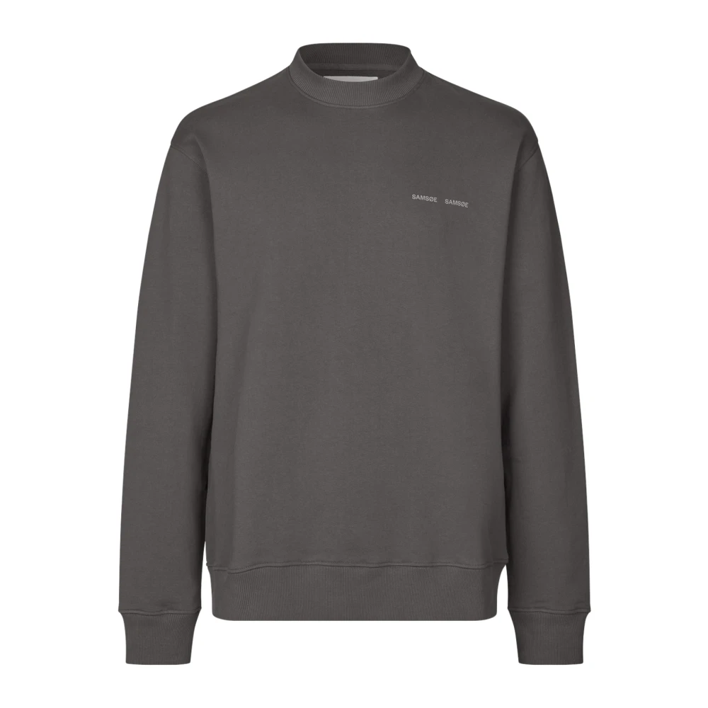 Samsøe Biologisch Katoen Crew Neck Sweater Gray Heren