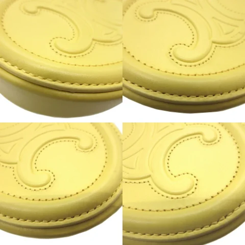 Celine Vintage Pre-owned Leather shoulder-bags Yellow Dames