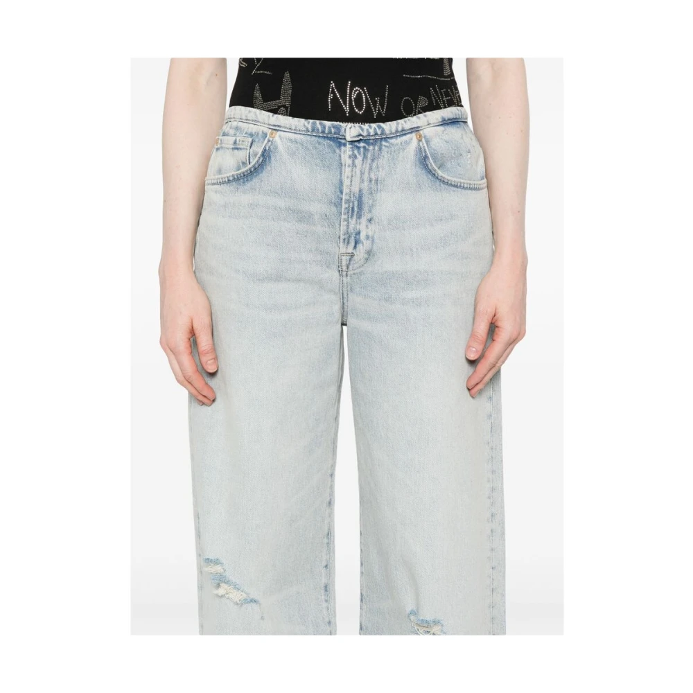 7 For All Mankind Wijde Jeans Denim Blue Dames
