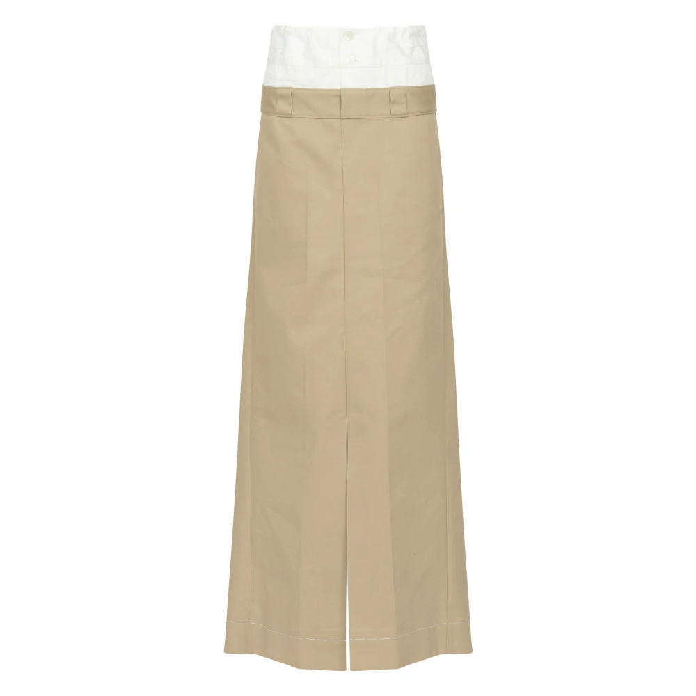 Maison Margiela Elegante Maxi Rok voor Vrouwen Beige Dames