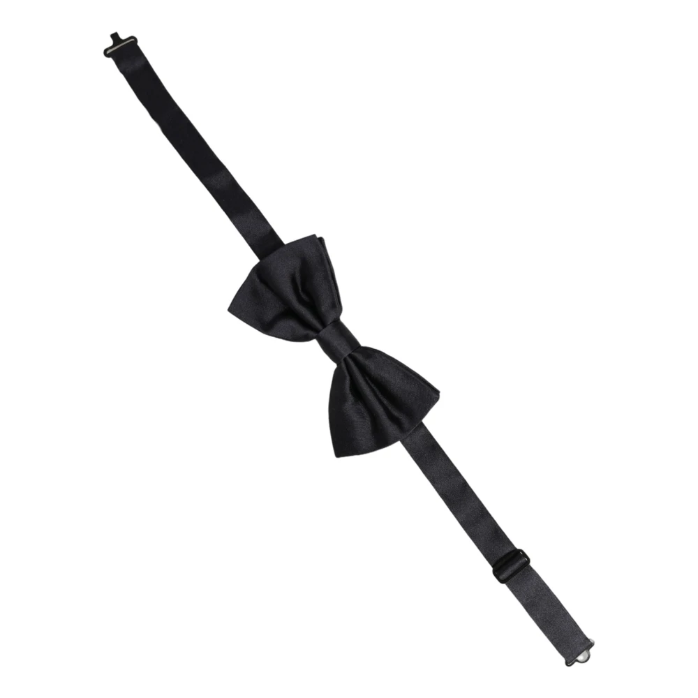 Dolce & Gabbana Black Bow Ties, Male, One Size, Tied Papillon Bow Tie