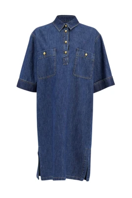 Denim Midi Skjortklänning