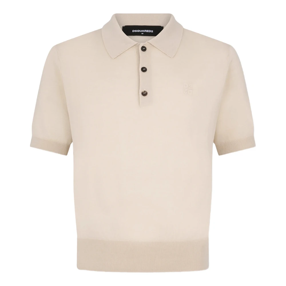 Dsquared2 Men's Beige T-Shirts And Polos - Round-Neck Knitwear - L - Knitwear
