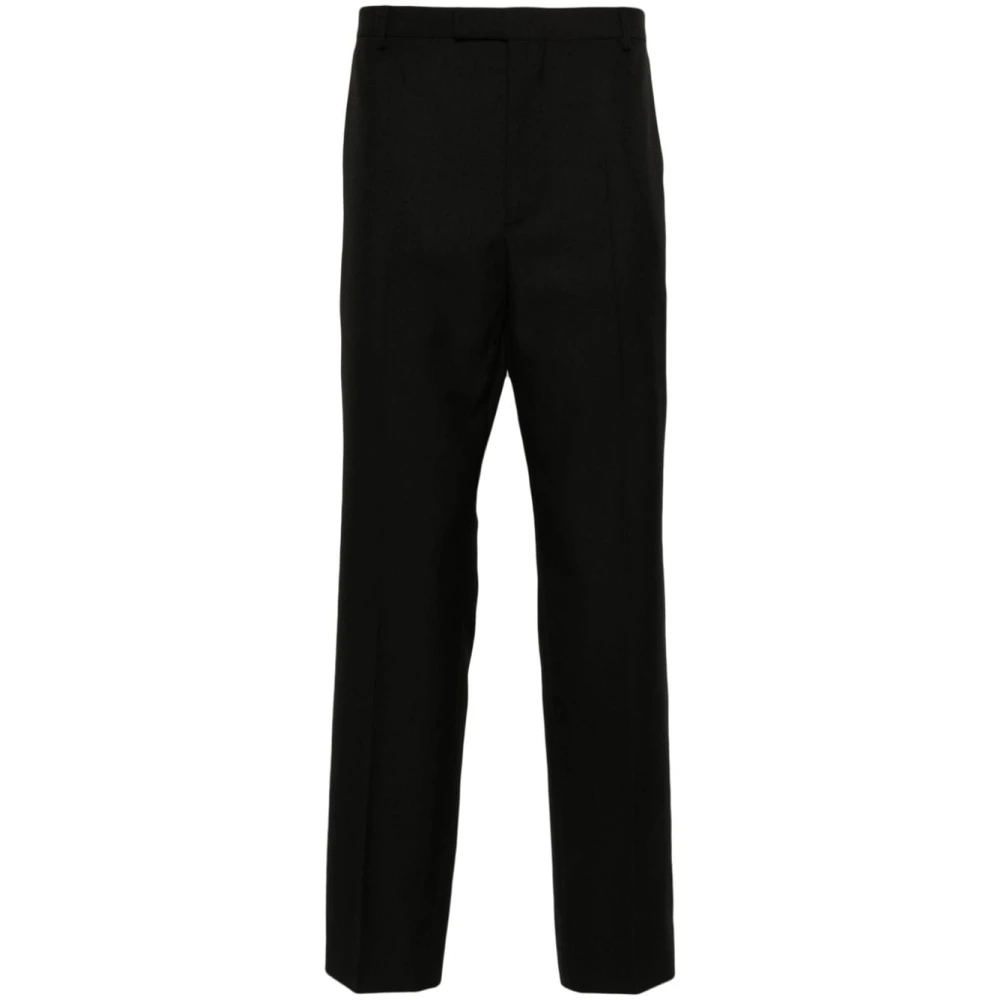 Gucci Zwarte Twill Broek met Geborduurd Logo Black Heren