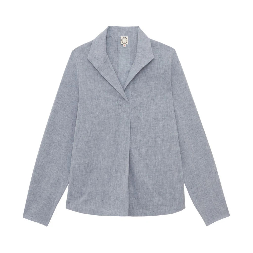 Ines De La Fressange Paris Noa top in denimblauwe linnenmix Blue Dames