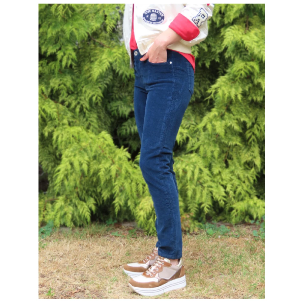 Denim Studio Maisie Corduroy Broek Blauwe Schemering Blue Dames