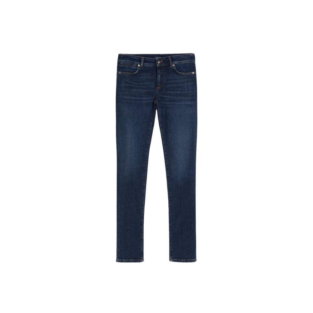 SPORTMAX Donkere Wassing Skinny Denim Jeans Blue Dames