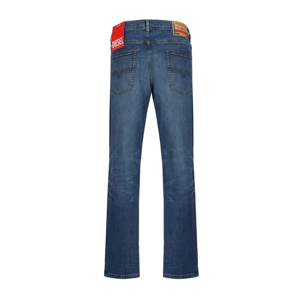 Diesel Klassieke Five-Pocket Jeans met Leren Patch Blue Heren