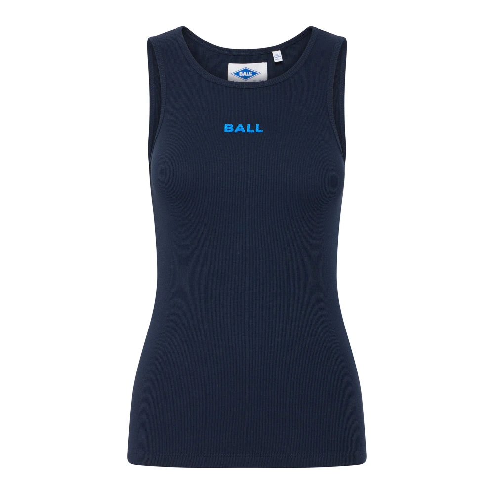 Ball Sportieve Tanktop met Geborduurd Logo Blue Dames