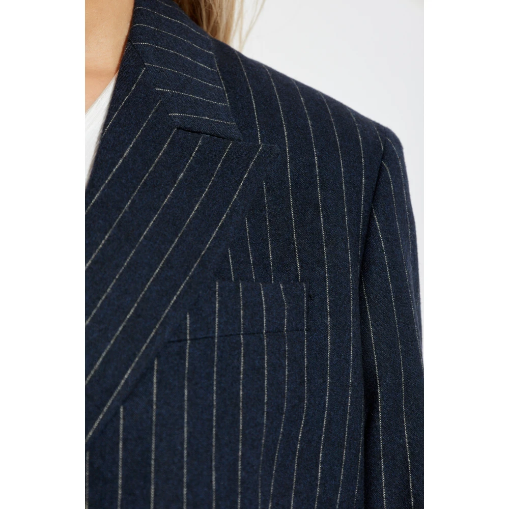 PS By Paul Smith Double-breasted blazer met gestreept patroon Blue Dames